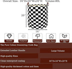 Waterproof Laundry Hamper Collapsible Laundry Basket Leather Handle Laundry Bag Large Clothes Storage Toy Organization for Bathroom Bedroom Laundryroom College Dorms (Hege-002) - Image 2
