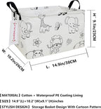 QUEENLALA Rectangular Collapsible Laundry Basket with Side Handles, Zoo - Image 2