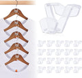 HOUSE DAY Space Saving Hangers 100 Pack, Clear Hanger Connector Hooks | Heavy Duty Hangers Space Saver, Premium College Dorm Room Essentials, Closet Organizers and Storage by HOUSEDAY