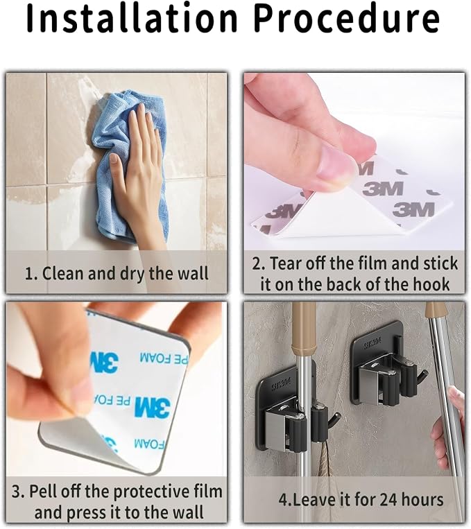 Broom Holder Wall Mount,Mop and Broom Holder Wall Mount Command - Image 5