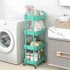 Sywhitta 4-Tier Plastic Rolling Utility Cart with Wheels for Storage,Green - Image 4