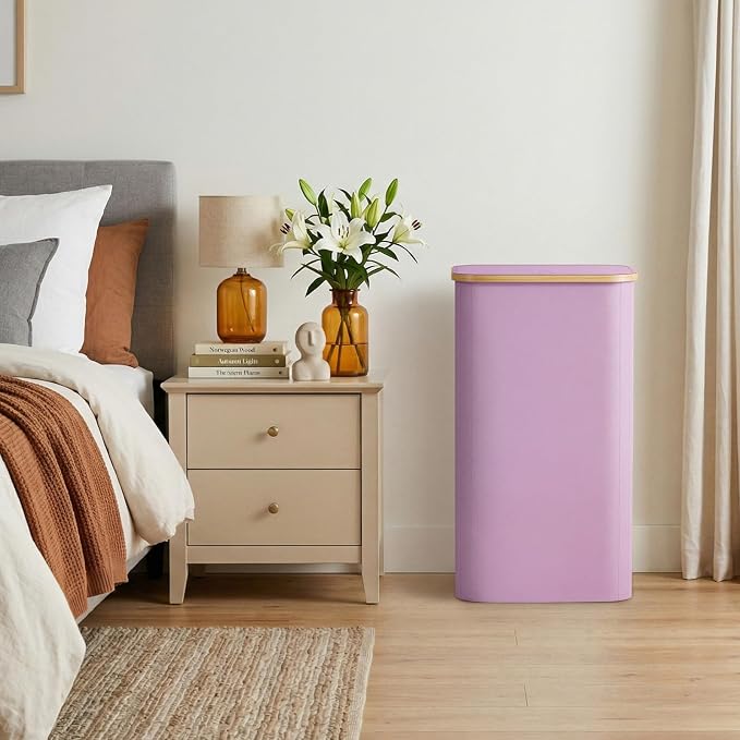 Lifewit 105L Large Laundry Basket with Lid, Removable Bags, Purple - Image 3