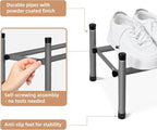 STORAGE MANIAC Expandable Shoe Rack, 4 Pairs Stackable Small Shoe Rack, Metal Adjustable Shoes Organizer for Closet, Entryway, Hallway, Garage, Front Door, Shoes Shelves, Black 1 Tier - Image 6