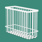 2 Pack Cabinet Door Organizer, Foil and Plastic Wrap Organizer, Wall Mounted Kitchen Organizers and Storage Wire Basket, Pantry Door Storage Kitchen Wrap, White - Image 4