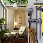 PP Plastic Multi-Function Broom & Mop Wall Mount Holder (16.93.352.36in, Gray) - Screw-Mounted Space Saver for Kitchen/Garage/Garden Tool Organization - Image 5