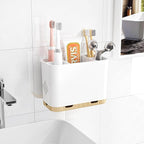 Toothbrush and Toothpaste Holders for Bathrooms Countertop - Detachable 5 Slots Kids Electric Toothbrush Holders Set Wall Mounted with Removable Dividers for Bathroom Decor and Accessories Organizer by Homtalker