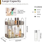 Aveniee Bathroom Counter Organizer Countertop, Makeup Perfume Shelf Storage, 2 Tier Skincare Cosmetic Tray for Dresser Vanity - Grey - Image 3