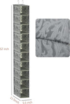 Libeder 10-Shelf Hanging Shoe Organizers with Side Pockets, Grey With Pattern - Image 3