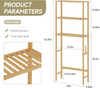 Over The Toilet Storage,3-Tier Bamboo Bathroom Shelf with Paper Holder - Image 3