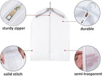 MsKitchen 6 Pack Short Garment Bags (24x31") - Dustproof Covers for Kids Clothes - Durable PEVA Storage Bags with Sturdy Zipper for Dance Costumes, Tops & Folded Pants (Translucent) - Image 3