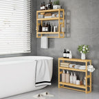 RRX Bathroom Shelf Storage Organizer, Shelf 3-Tier Adjustable Layer, Beige - Image 4