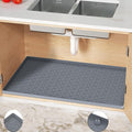 Under Sink Mat for Kitchen, Silicone Waterproof Liner, Flexible Organizer Tray with Drain Hole, 3.3 Gallons Capacity, Easy to Clean (Gray, 28x19) by MIFADFAOtailoredtoyourhome