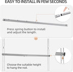 STORAGE MANIAC Hanging Closet Rod, Adjustable Width and Height Closet Hanging Organizer, Space-Saving Clothes Hanging Bar, Closet Extender Hanging Rod Double Closet Hanging Rod, 2 Pack Chrome - Image 4
