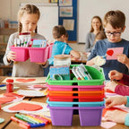 6 Pack Plastic Classroom Organizer Caddy with Handle, Classic - Image 5