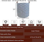 Waterproof Laundry Hamper Collapsible Laundry Basket Leather Handle Laundry Bag Large Clothes Storage Toy Organization for Bathroom Bedroom Laundryroom College Dorms (951-Satisfied laundry hampers) - Image 2