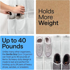 GORILLA GRIP Over the Door Shoe Organizer, 24 Large Pockets, White | Breathable Mesh Pocket, Space Saving Hanging Storage Holder, Closet Rack Hanger for Shoes, Pantry and Bathroom Accessories - Image 3