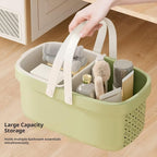 Pulseplay Plastic Shower Caddy Basket,Storage Basket with Handle Green - Image 3