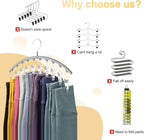 Volnamal Legging Organizer for Closet, Metal Yoga Pants Hanger w/Rubber Coated 1 Pack w/10 Clips Hold 10 Leggings, Hangers Space Saving Hanging Closet Organizer for Closet Organizers and Storage-Gray - Image 2