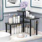 JayRex 3-Tier Bathroom Countertop Corner Shelf Organizer, Black - Image 3