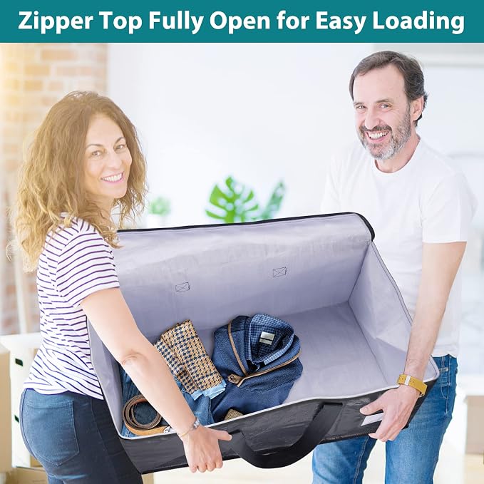 Fabspace Heavy Duty Moving Bags, 93L Collapsible Storage Totes, 8-Pack - Image 4