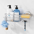 TAILI Shower Caddy Suction Cup with Hooks & Soap Holder, Silver by TAILI