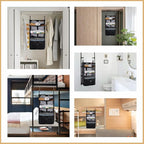 Surblue Hanging Closet Storage Bag Collapsible 3-Shelf Washable Oxford Fabric with 2 Hooks (L 11.41 * 11.41 * 19.68in, Black) - Image 7