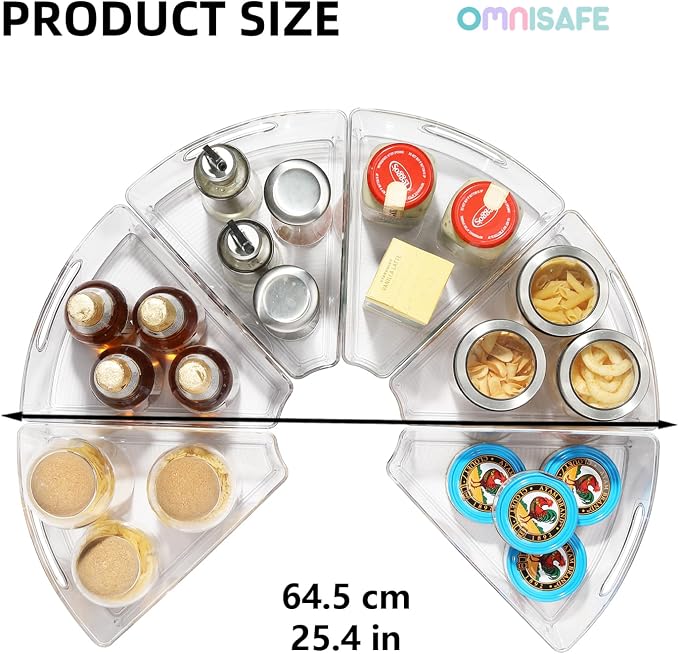 Lazy Susan Organizer Bins,10.2”x 9.4”x 4”, 26" Diameter(8) - Image 3