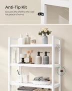 SONGMICS 4-Tier Bamboo Over The Toilet Storage, Adjustable Shelf, 72.8''H - Image 6