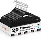 HOUSE DAY Black Plastic Hangers 20 Pack - Ultra-Thin Heavy Duty Non-Velvet by HOUSEDAY