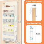 Over The Door Organizer Storage Large Capacity Hanging Bedroom Storage | 4 Shelves, 40 LB Capacity, Foldable Mesh Design, Clear Window, Sturdy, Large Storage Organizer for Nursery, Pantry & Closet - Image 2
