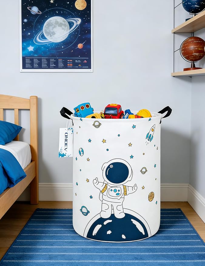 Round Collapsible Astronaut Space Laundry Hamper for Teens and Adults - Image 5