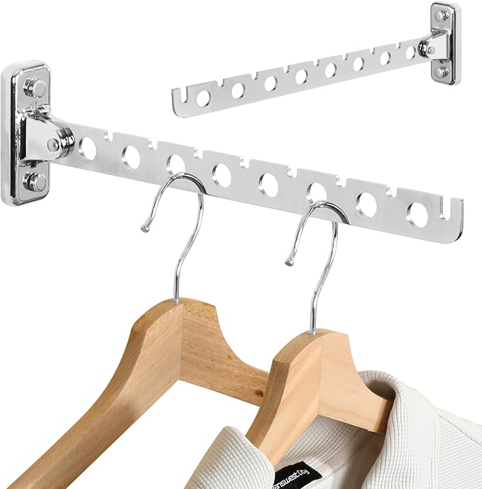 Alise Clothes Drying Racks Wall Mounted Coat Hangers,Polished Chrome,2 Pcs by Alise