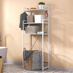 Huhote Over The Toilet Storage Rack with 3-Tier Bathroom Shelves, Space Saver Toilet Shelf, Bathroom Storage Organizer with Hooks for Over Toilet Storage and Bathroom Shelf (White Faux Marble) - Image 7