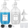Laundry Detergent Dispenser,64oz Fabric Softener Dispenser,Glass Liquid Laundry Detergent Container,Laundry Detergent Organizer for Laundry Room Organization with 4 Labels,2 Pack by SUBEKYU