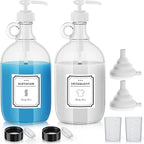 Laundry Detergent Dispenser,64oz Fabric Softener Dispenser,Glass Liquid Laundry Detergent Container,Laundry Detergent Organizer for Laundry Room Organization with 4 Labels,2 Pack by SUBEKYU