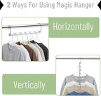 Mr. Pen- Metal Space Saving Hangers for Clothes, 8 Pack, 6 Slots | 360° Rotating Hooks, Metal Hangers, Wardrobe Organizer, Magic Cascading Hanger, Closet Space Saver - Image 4