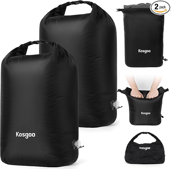 Travel Laundry Bag, Vacuum Compression Waterproof Dirty Clothes Bag by KOSGOO