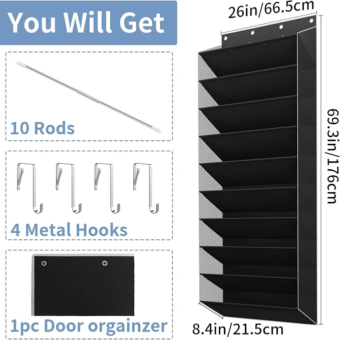 TAHAVICE 10-Tier Over The Door Shoe Organizer, Heavy Duty Hanging Storage - Image 2