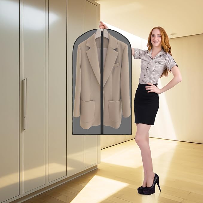 Zilink Clear Garment Bag Dress Bags for Storage 43 in, 8 Pack, Black - Image 6