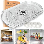 NOSTA Home Rotating Lazy Susan for Refrigerator - Square Lazy Susan - Rectangular Fridge Lazy Susan Organizer - 360° Rotating Storage - Medium Size (15x11) by NOSTALGIQHOME
