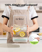 Ankou Airtight Food Storage Container with Pop Lid & 130ml Scoop, 4L/4.2qt *4 BPA-Free Cereal, Rice, Flour, Pasta & Snack Container, Stackable & Durable,Kitchen Pantry Organizer - Image 3
