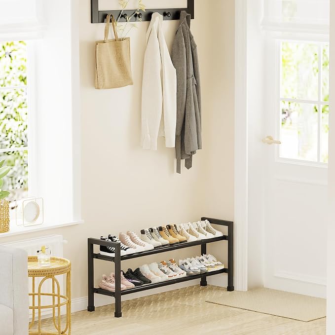 Expandable Shoe Rack, 2-Tier 19"-43.3" Adjustable Shoe Rack for Closet - Image 2