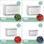 Anysig 8 Pack Fridge Fruit Storage Containers with Removable Colander - Image 3