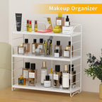 BOIVSHI Bathroom Countertop Organizer, 3-Tier Bathroom Counter Organizer, 8-Levels Height Adjustable, Bathroom Organizer for Kitchen, Livingroom, Office Storage, Metal White - Image 9
