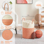 Laundry Basket,Woven Cotton Rope Laundry Hamper,40L for Decor Storage of Dirty Clothes,Toys and Blankets in Bathroom,Baby Room and Living Room - Image 6