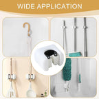 Broom and Mop Holder Wall Mount, Self-Adhesive, White, 3-Pack - Image 6