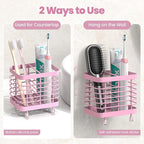 Luxspire Toothbrush Holders for Bathroom, Stainless Steel, 2 Slots, Pink - Image 2