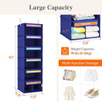 Lifewit 6 Shelf Weekly Hanging Clothes Storage Organizer for Kids, Blue - Image 4