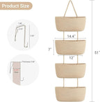 Dahey Over The Door Hanging Basket Storage 4-Tier Woven Wall Basket, Jute - Image 2
