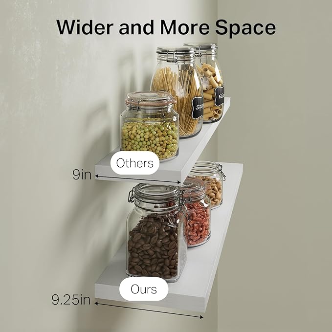 BAYKA White Floating Shelves 35.4in, Set of 2, Wall Mounted for Wall Decor - Image 6